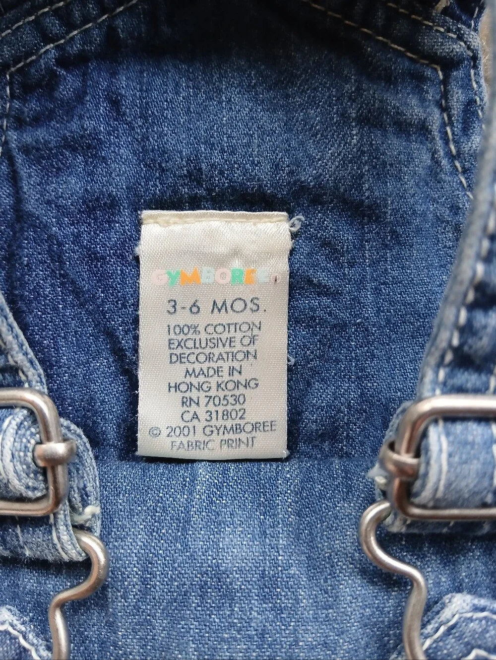 Vintage Rainbow Tag Gymboree Blue Denim Kids Overalls Embroidered Pocket Y2K
